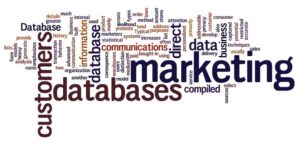 A word cloud of the words " market databases "