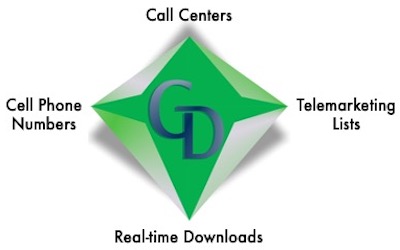 A green diamond with the words " call centers " and " real-time downloads ".