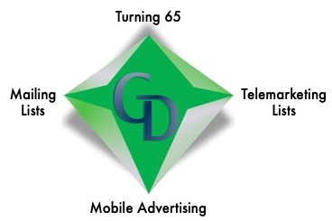 A green diamond with the words " turning 6 5 " and " mobile advertising."