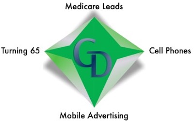 A green diamond with the words medicare leads, mobile advertising and centene.