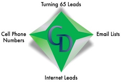 A green diamond with the words " turning 6 5 leads " underneath it.