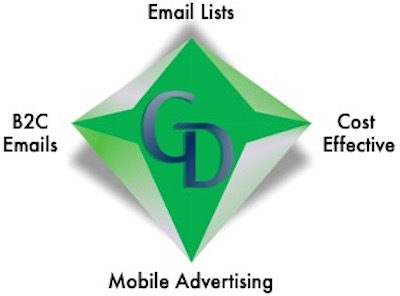 A green diamond with the words " mobile advertising " in it.