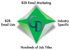 A green diamond with the words b 2 b email marketing in it.