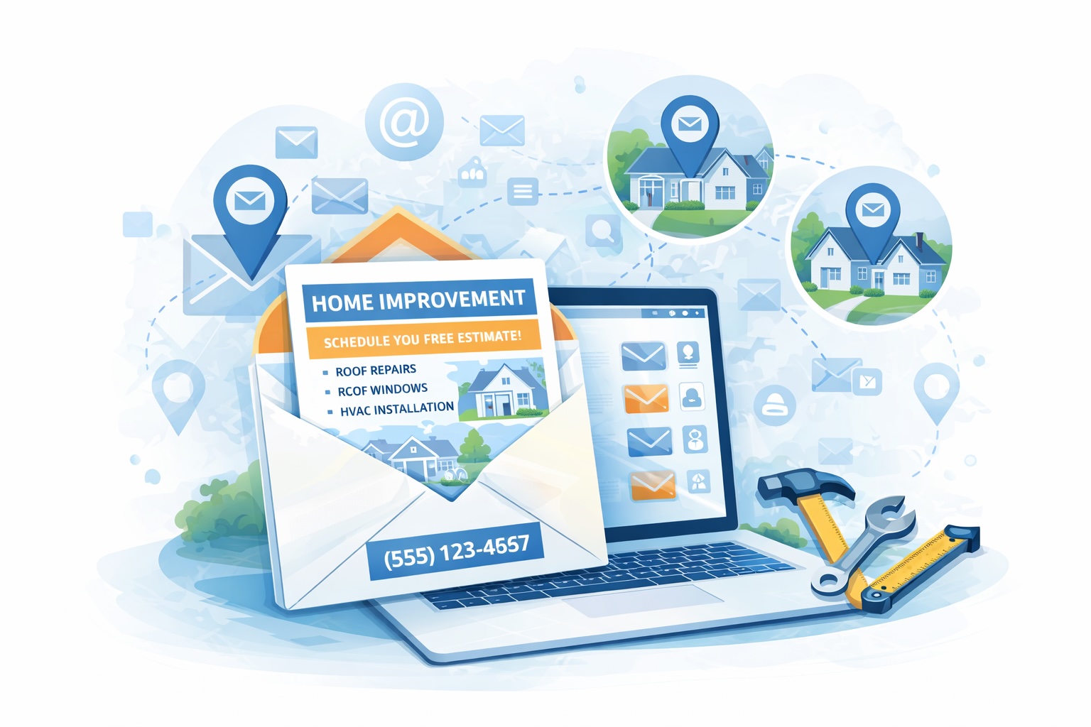 Email marketing lists for home improvement contractors targeting homeowners by location